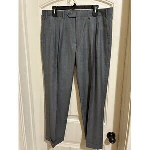 Ralph Ralph Lauren 36x29 Gray Check Pleated Cuffed Mens Dress Pants